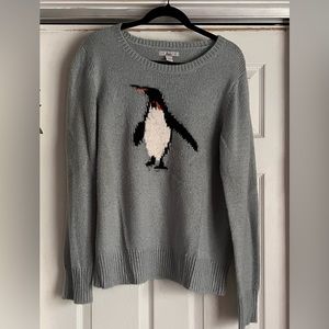 Gray Bass penguin sweater
